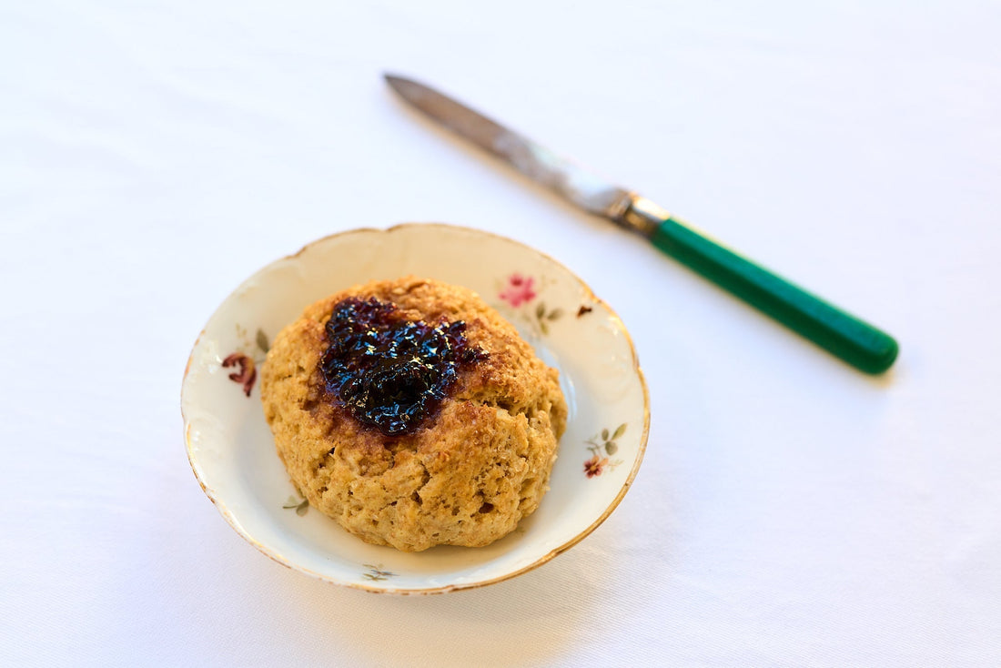 Spelt Scones with Blackberry Jam